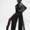 Upcycled Black Satin Melrose Pants - Makara wear