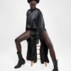 Upcycled Black Silk Melrose Pants - Makara wear