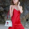 Upcycled Rose Red Slip Dress - Makara wear